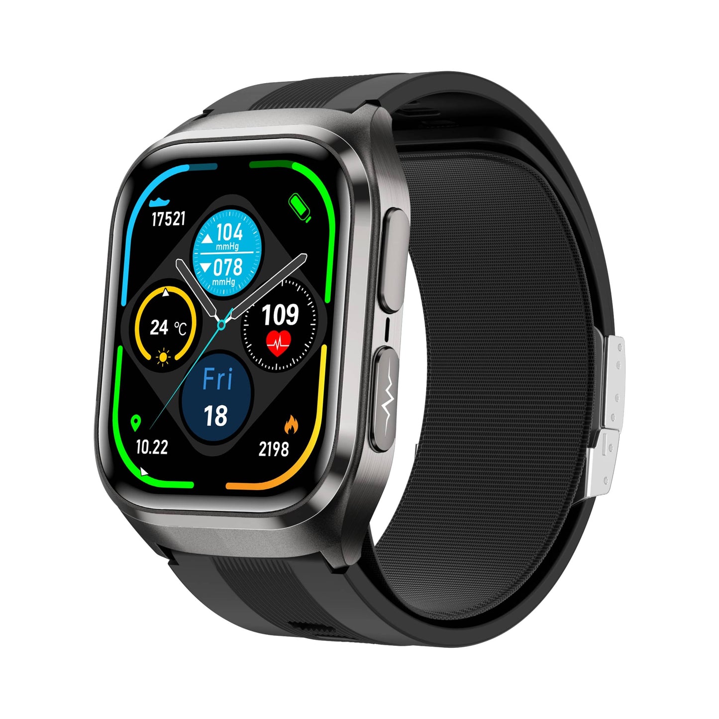 Vero V04 High Precision Smart Watch | Air Bag Blood Pressure Blood Glucose ECG Heart Rate Uric Acid Blood Lipid Monitoring Smart Watch