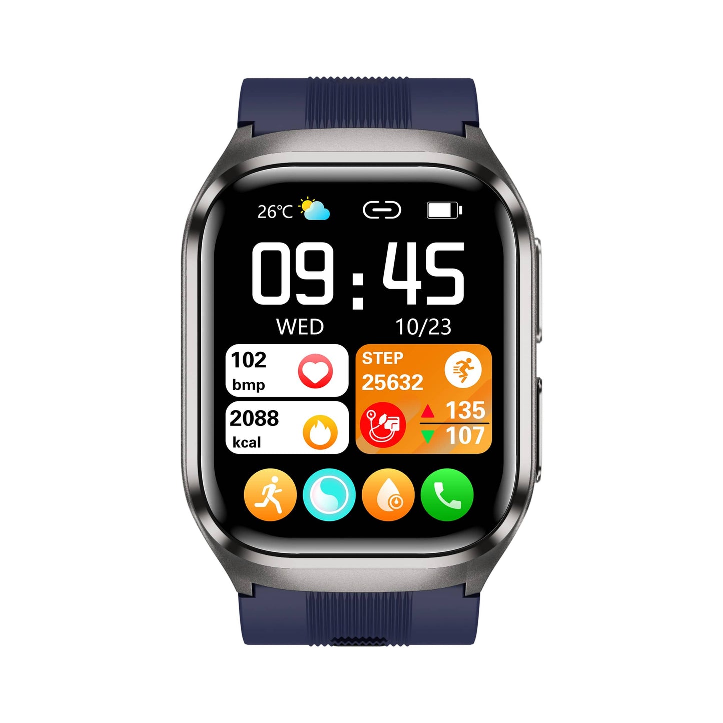 Vero V04 High Precision Smart Watch | Air Bag Blood Pressure Blood Glucose ECG Heart Rate Uric Acid Blood Lipid Monitoring Smart Watch