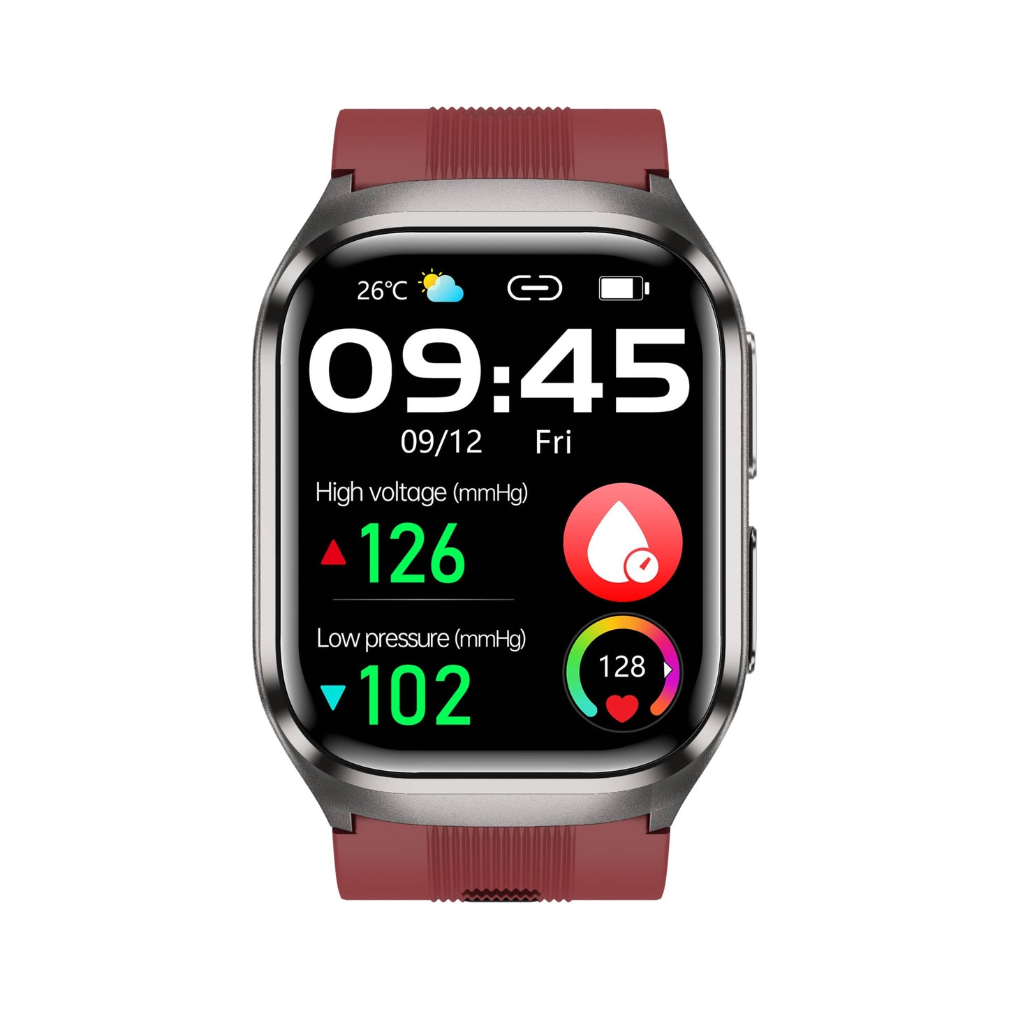 Vero V04 High Precision Smart Watch | Air Bag Blood Pressure Blood Glucose ECG Heart Rate Uric Acid Blood Lipid Monitoring Smart Watch