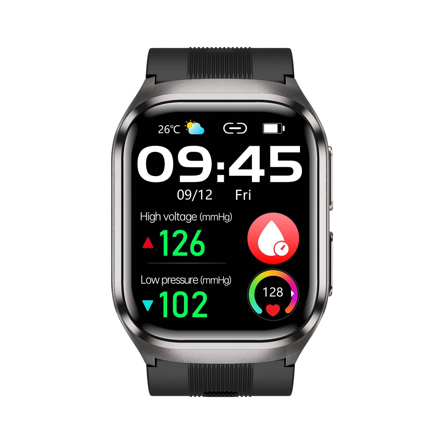 Vero V04 High Precision Smart Watch | Air Bag Blood Pressure Blood Glucose ECG Heart Rate Uric Acid Blood Lipid Monitoring Smart Watch
