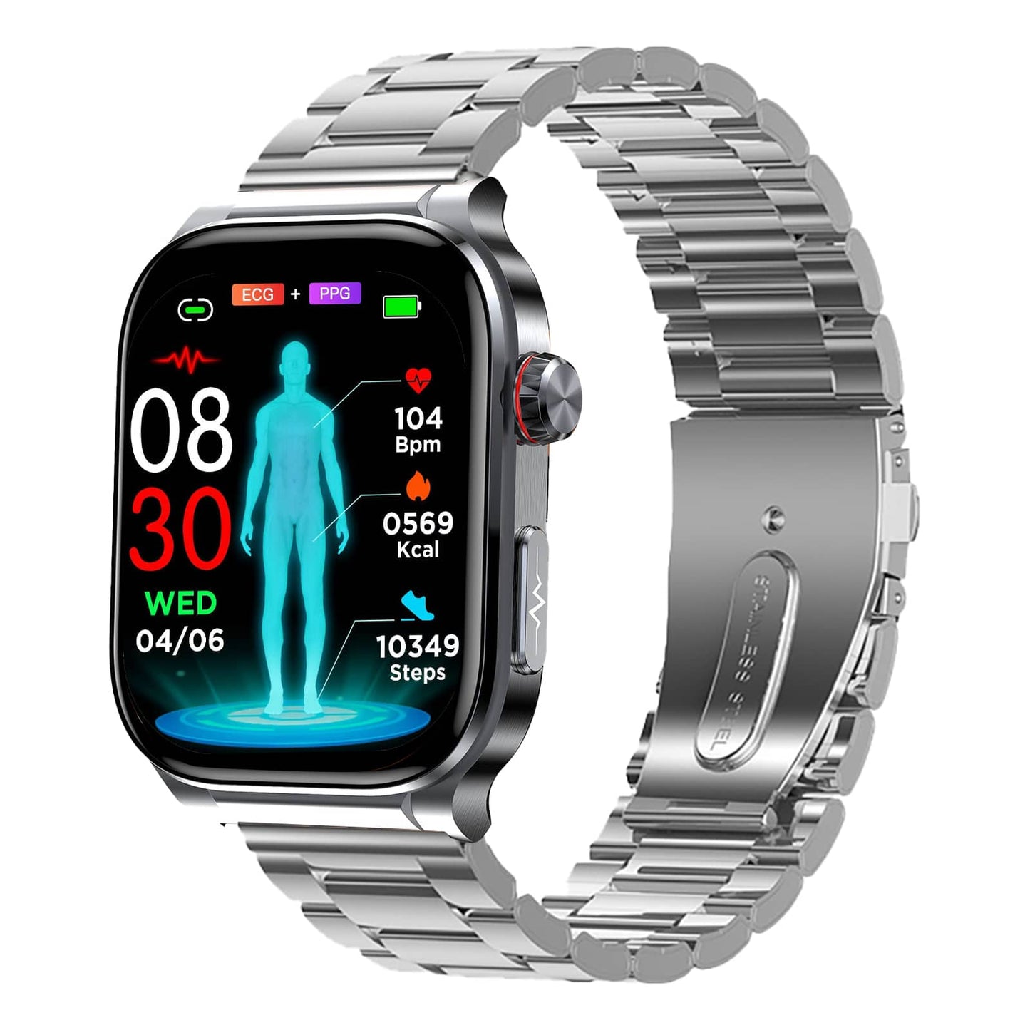 Vero V03 Smart Watch | Professional High-End ECG/EKG HRV Blood Glucose Blood Pressure Heart Rate Health Management Watch