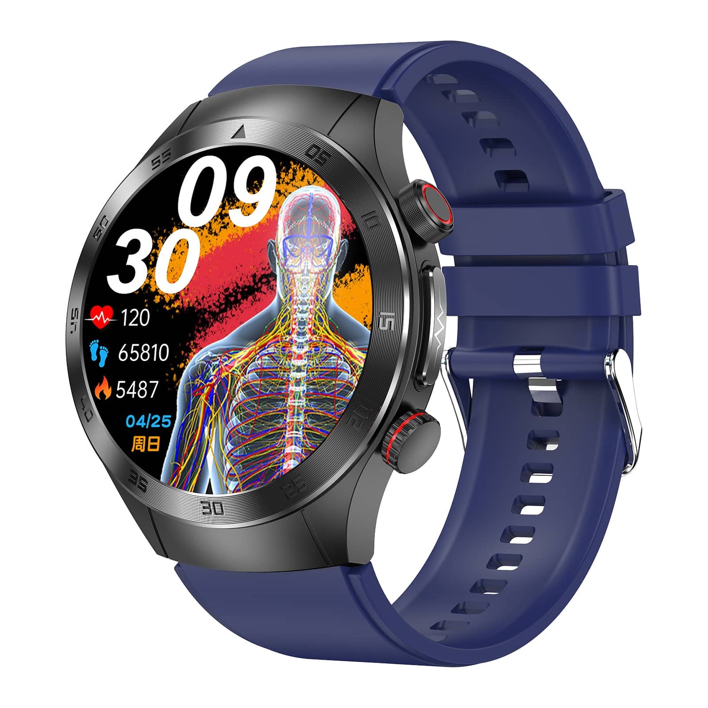 VERO V25 Health Smart Watch| Laser High Precision ECG/EKG Blood Glucose Measurement Sugar