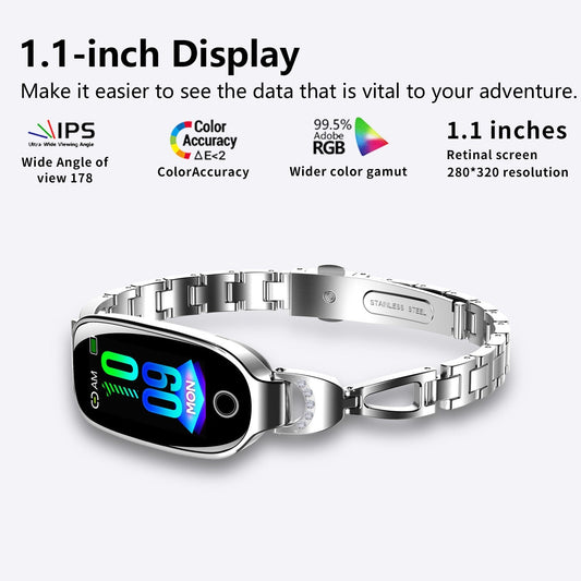 VERO V27 Diamond Design Fashion Women Smart Watch| Blood Pressure Heart Rate Monitoring