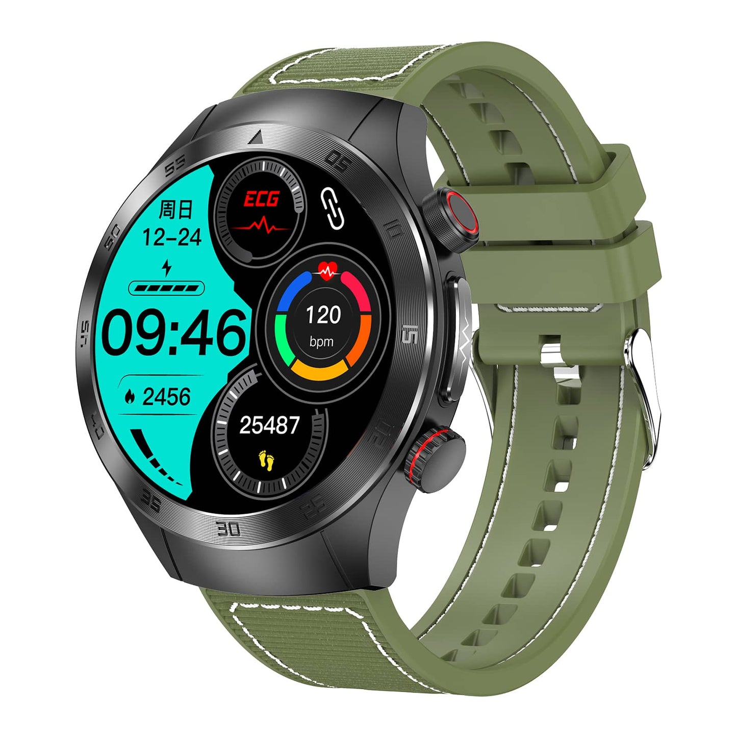 VERO V25 Health Smart Watch| Laser High Precision ECG/EKG Blood Glucose Measurement Sugar